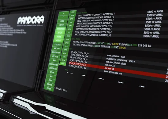 System PANDORA do wyświetlania informacji lotniczych